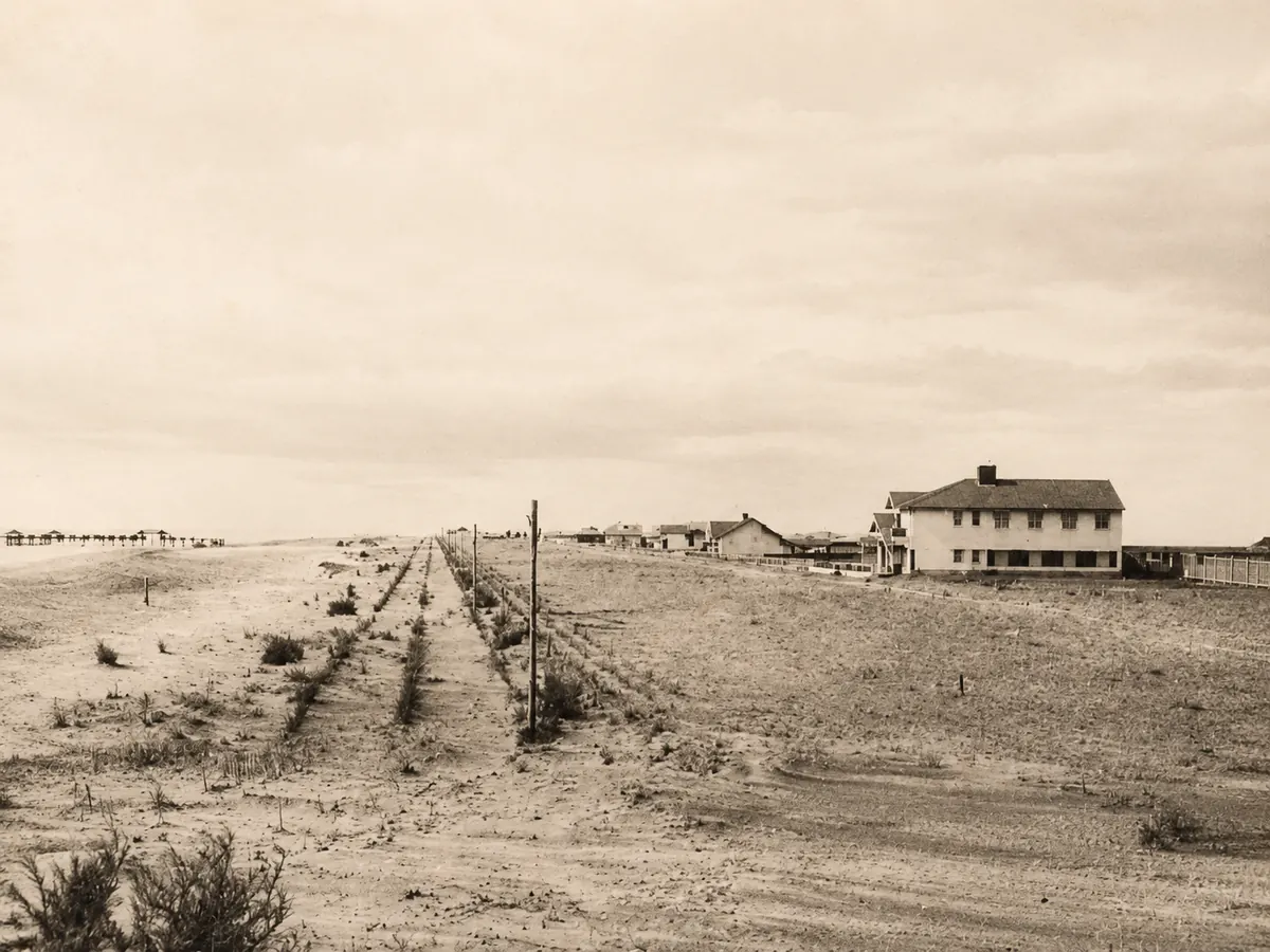 Las primeras construcciones de Santa Teresita entre los médanos